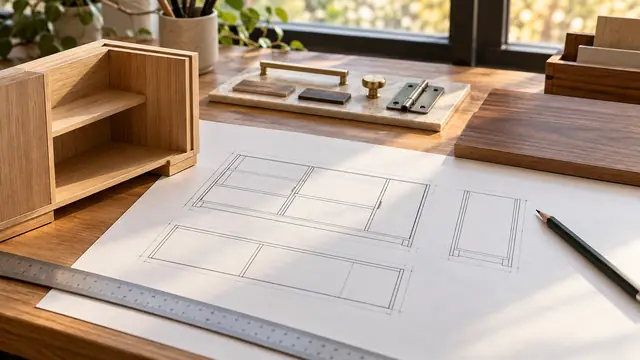 Cabinet drawing, design sample and materials for production request