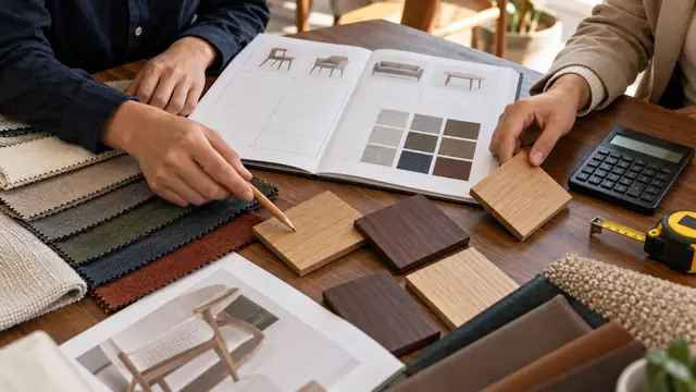 Discussion of materials, samples and configuration of wholesale furniture batch