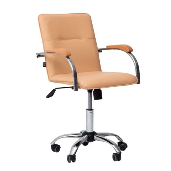 Office chair Samba, Galaxy Cream eco-leather, chrome frame